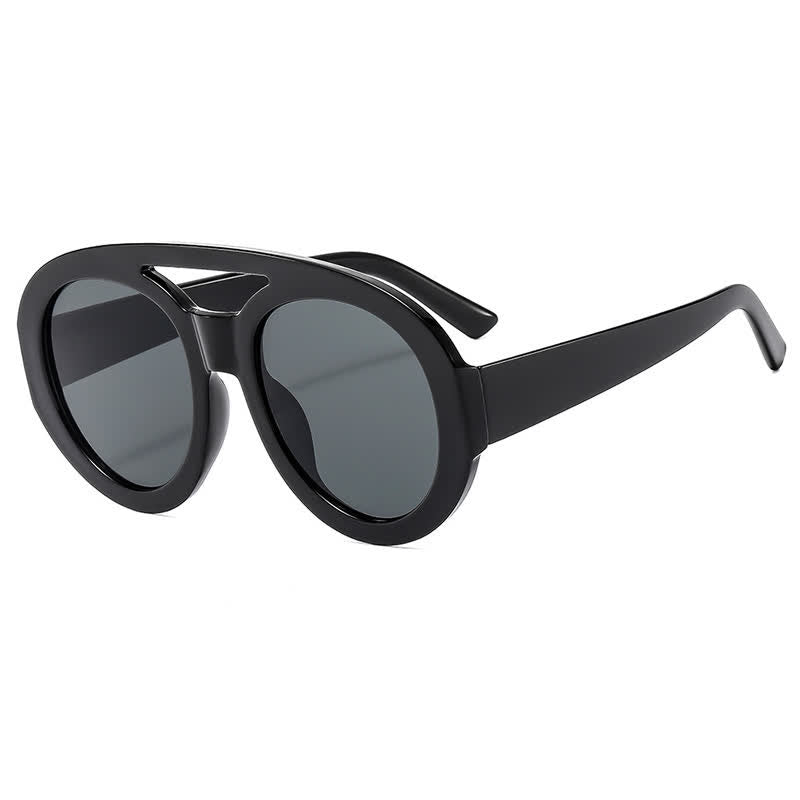 Spykay™ SG60741 Round Frame Double Bridges Oversized Aviator Sunglasses