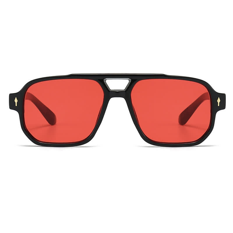 Spykay™ SG61003 Square Frame Double Bridges Vintage Arrow Sunglasses