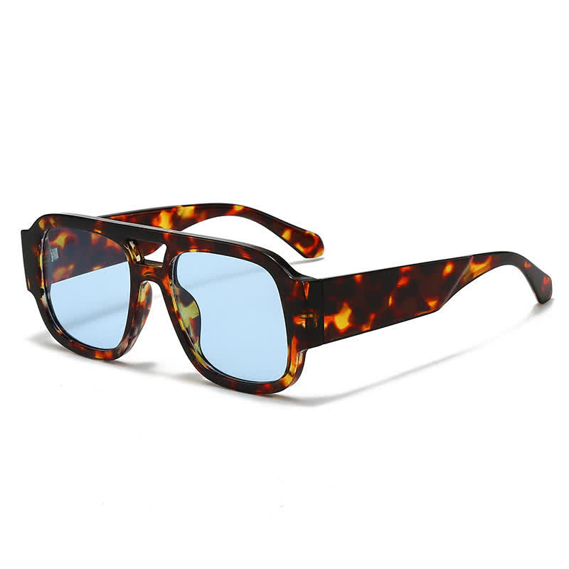 Spykay™ SG61016 Square Frame Double Bridges Classic Thick Sunglasses