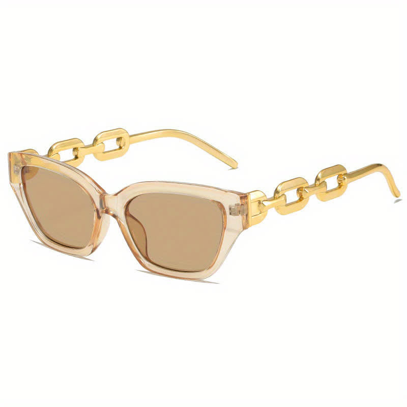 Spykay™ SG60953 Retro Cat-Eye Chain Temples Trendy Sunglasses