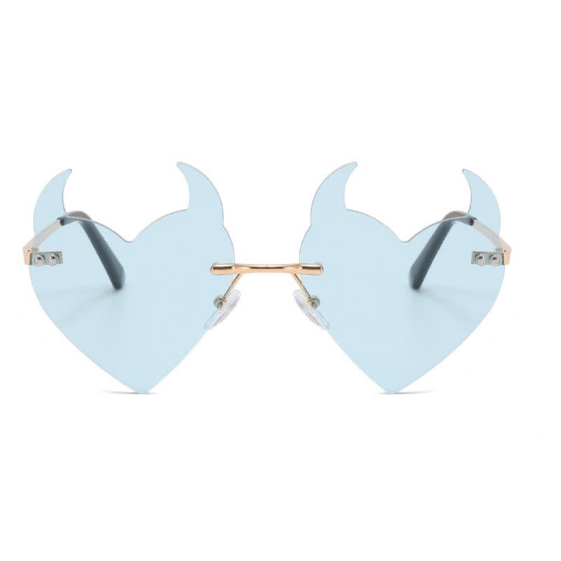 Spykay™ SG60991 Halloween Rimless Devil Horns Heart Sunglasses for Women Men