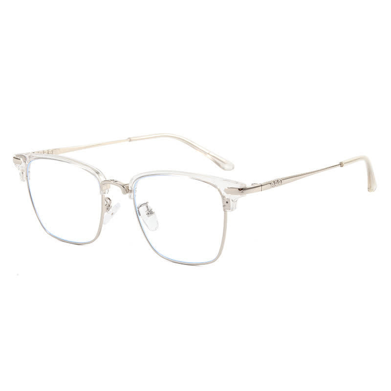 Spykay™ EG26833 Semi-Rimless Retro Square Frame Anti-blue Light Browline Glasses