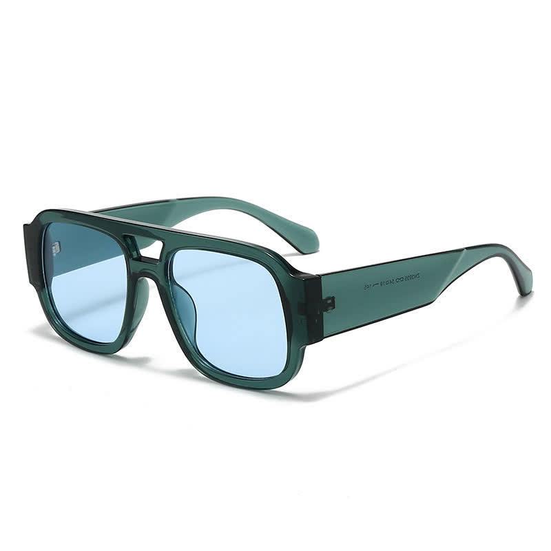 Spykay™ SG61016 Square Frame Double Bridges Classic Thick Sunglasses