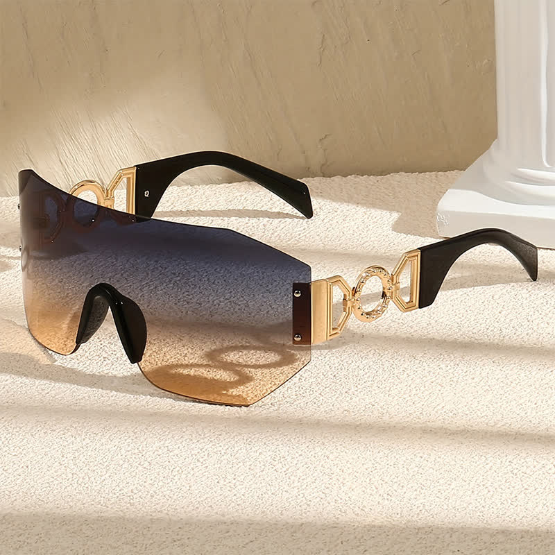 Spykay™ SG60863 One-piece Rimless Oversized Tined Sunglasses