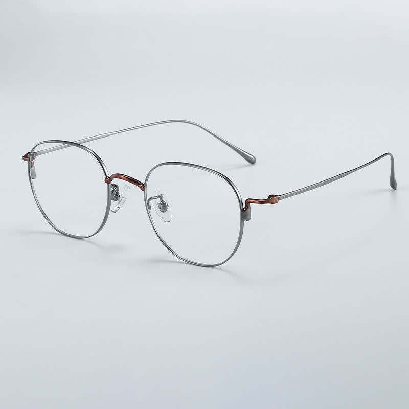 Spykay™ EG26855 Round Titanium Frame Anti-blue Light Simple Glasses