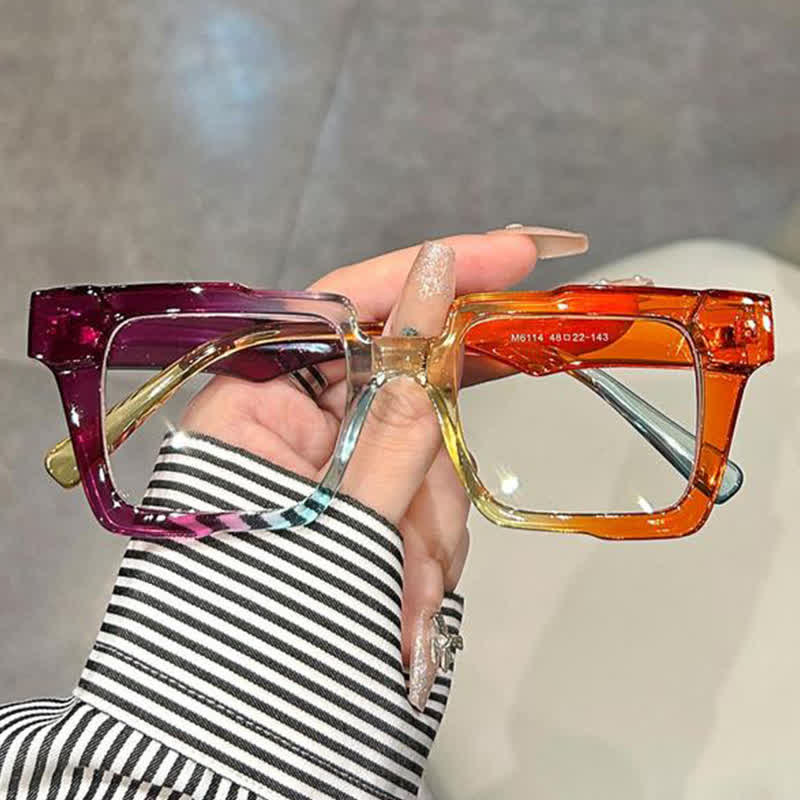 Spykay™ EG26815 Fashion Colorblock Square Frame Anti-blue Light Glasses