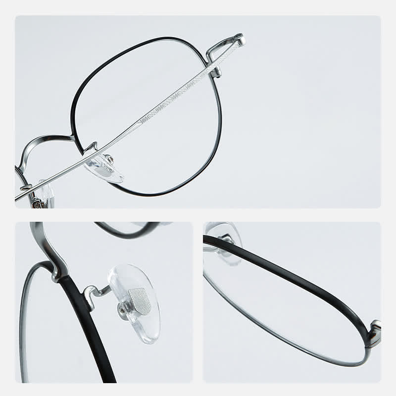 Spykay™ EG26855 Round Titanium Frame Anti-blue Light Simple Glasses