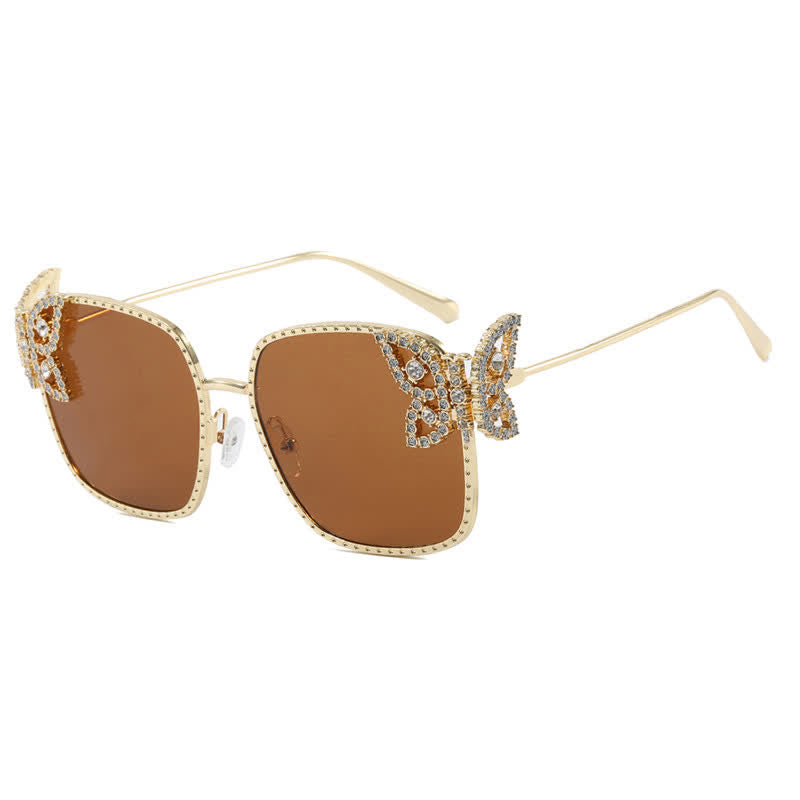 Spykay™ SG60849 Square Frame Butterfly Decor Oversized Sunglasses