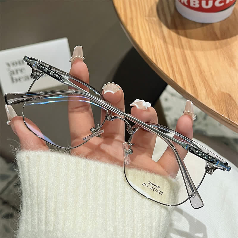 Spykay™ EG26897 Classic Square Frame Anti-blue Light Browline Glasses