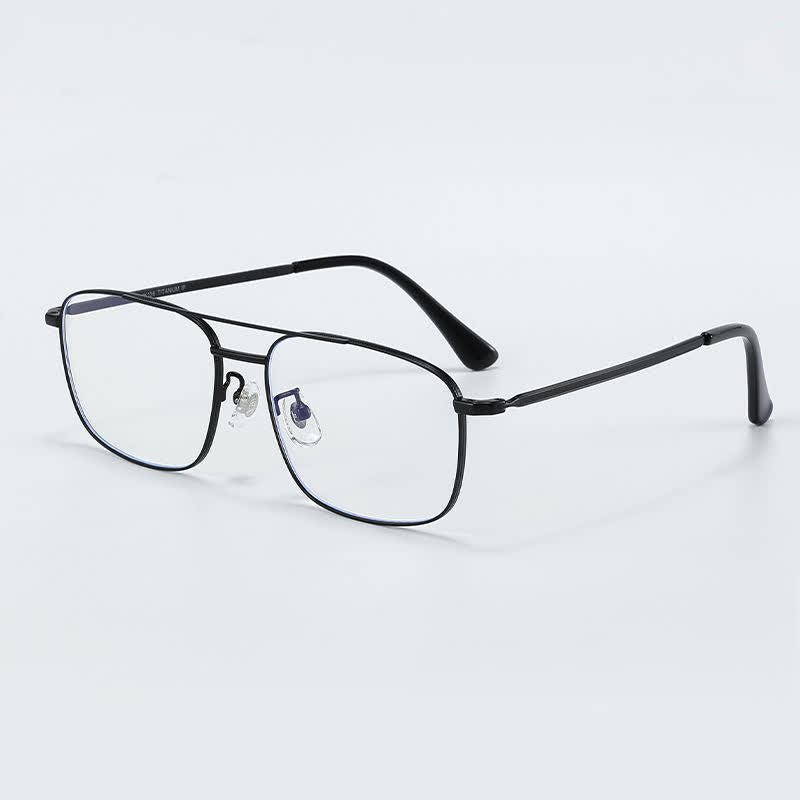 Spykay™ EG26851 Vintage Square Titanium Frame Anti-blue Light Double Bridges Glasses