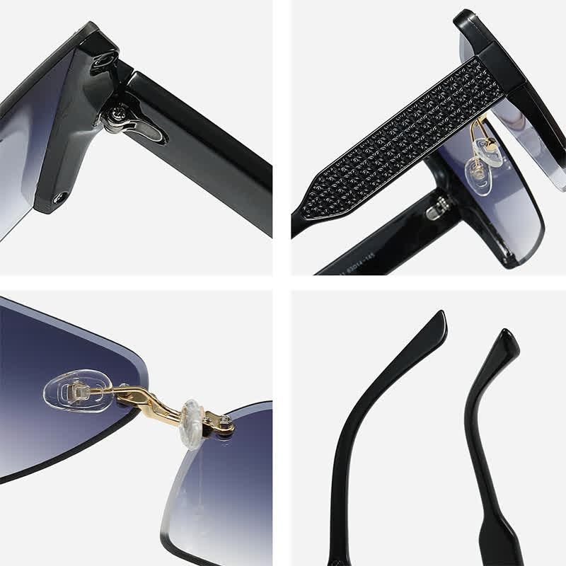 Spykay™ SG60835 Square Frame Oversized Rimless Sunglasses