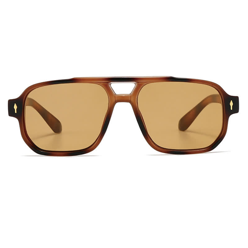 Spykay™ SG61003 Square Frame Double Bridges Vintage Arrow Sunglasses
