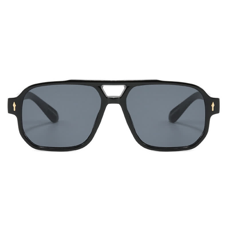 Spykay™ SG60754 Geometric Frame Double Bridges Vintage Sunglasses