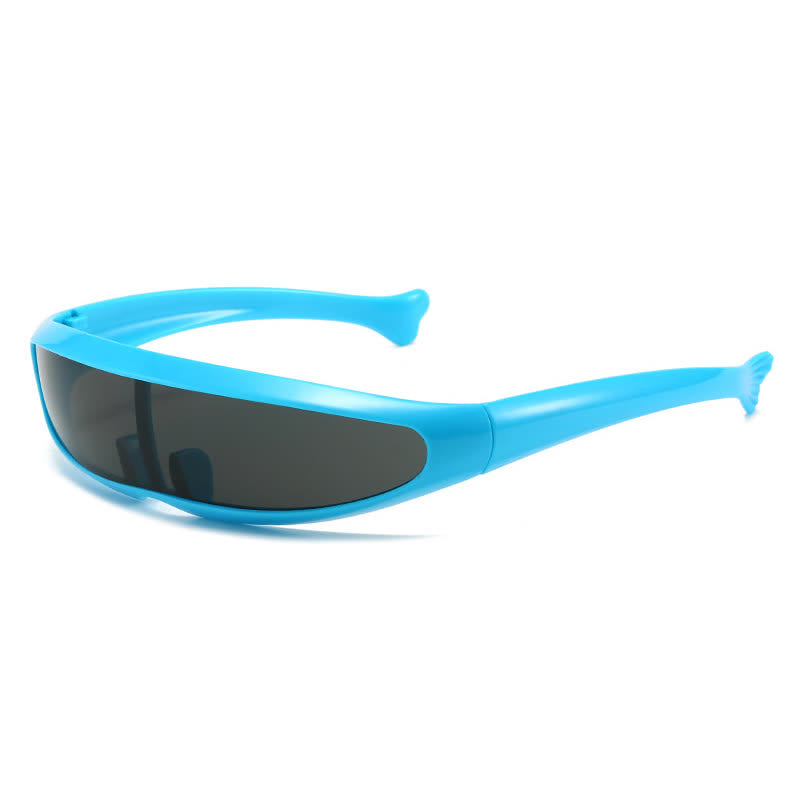 Spykay™ SG61011 One-piece Color Mirror Lens Monolens Cyclops Robotic Futuristic Narrow Y2K Punk Sunglasses