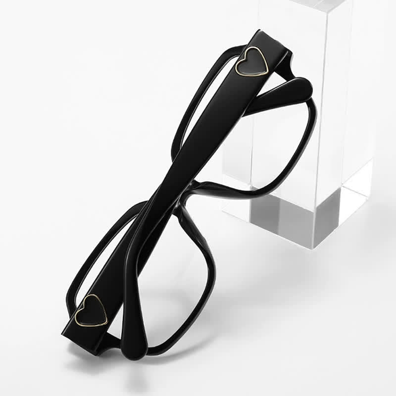 Spykay™ EG26858 Square Frame Heart Temples Anti-blue Light Simple Glasses with Nylon Lenses
