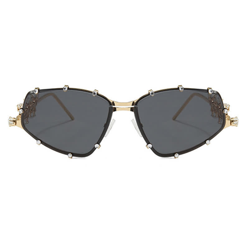 Spykay™ SG60830 Rhinestone Decor Geometric Frame Hipster Y2K Sunglasses