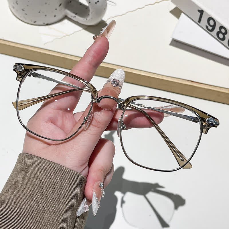 Spykay™ SG60994 Unisex Retro Square Frame Anti-blue Light Browline Photochromic Sunglasses
