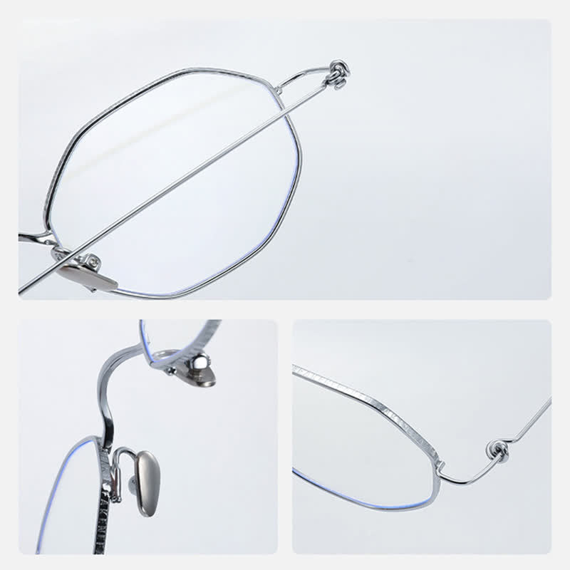 Spykay™ EG26854 Geometric Titanium Frame Anti-blue Light Simple Glasses