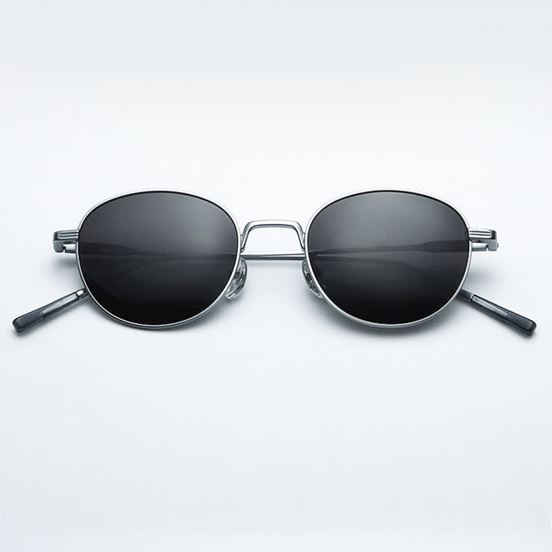 Spykay™ SG60789 Calssic Round Titanium Frame Polarized Sunglasses