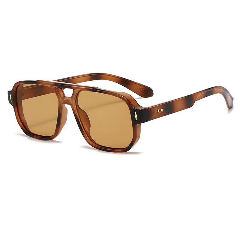 Spykay™ SG61003 Square Frame Double Bridges Vintage Arrow Sunglasses