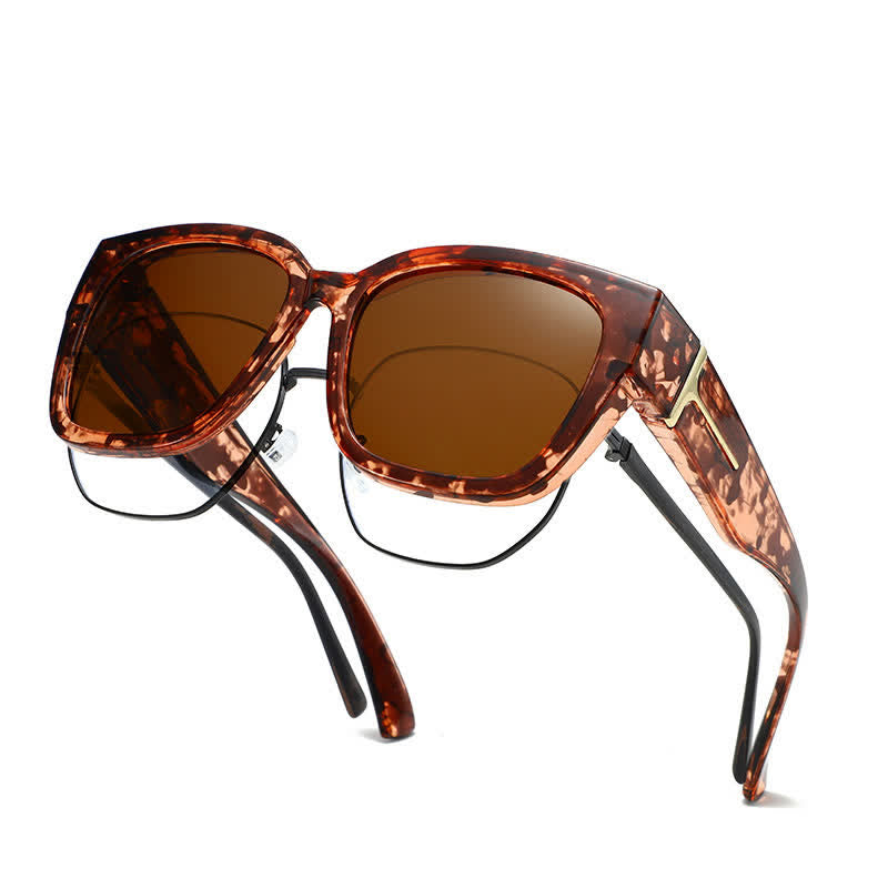 Spykay™ SG61037 Fit Over Glasses Square Frame Polarized Sunglasses