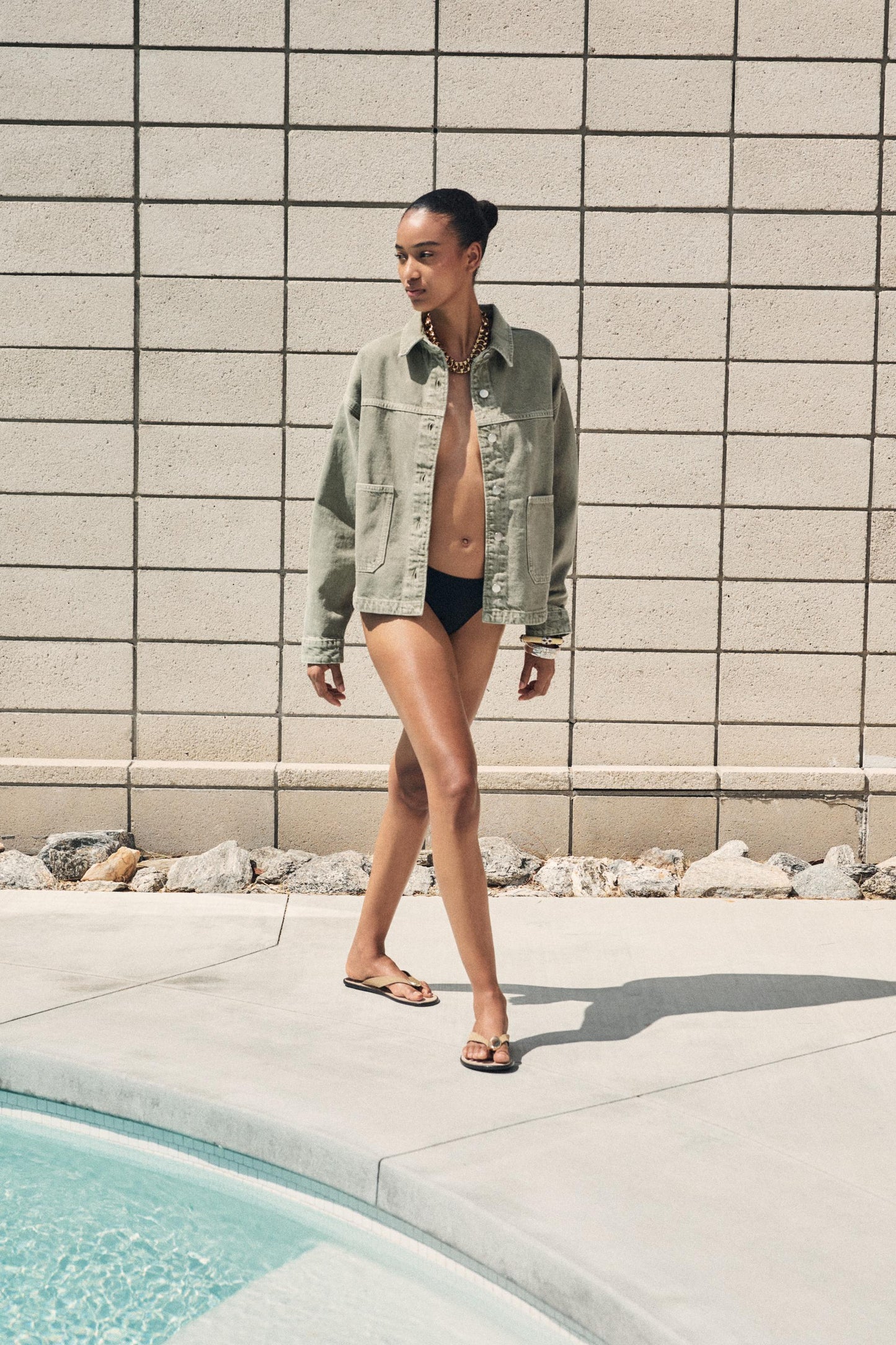 Army Green Washed Denim Jacket