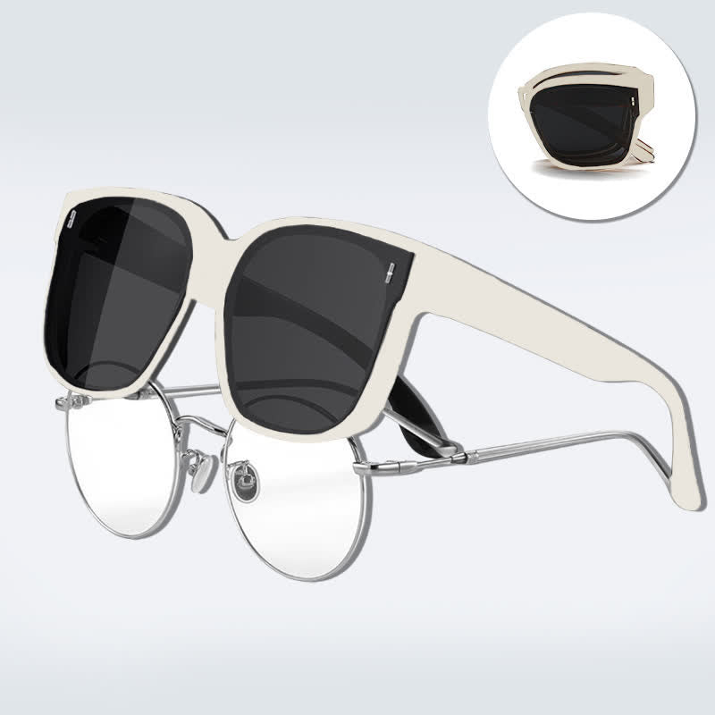 Spykay™ SG60956 Fit Over Glasses Square Frame Foldable Sunglasses for Women Men