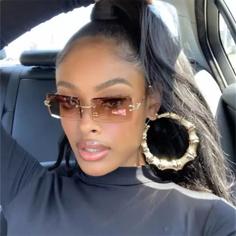 Spykay™ SG60744 Rimless Rectangle Frame Fashion Sunglasses