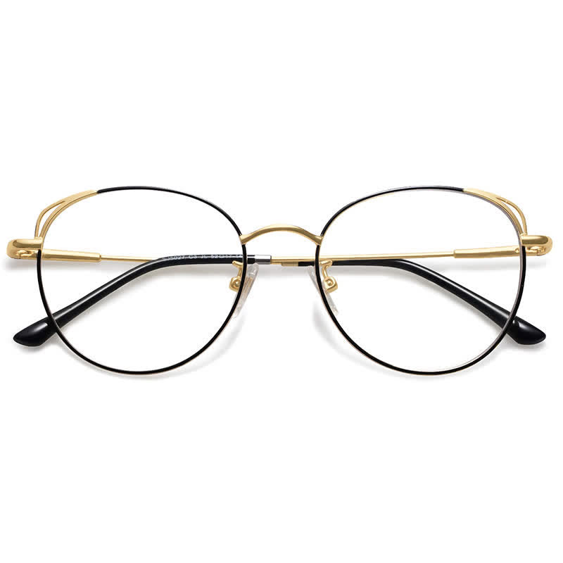 Spykay™ EG26840 Fashion Cat-Eye Metal Oval Frame Anti-blue Light Glasses