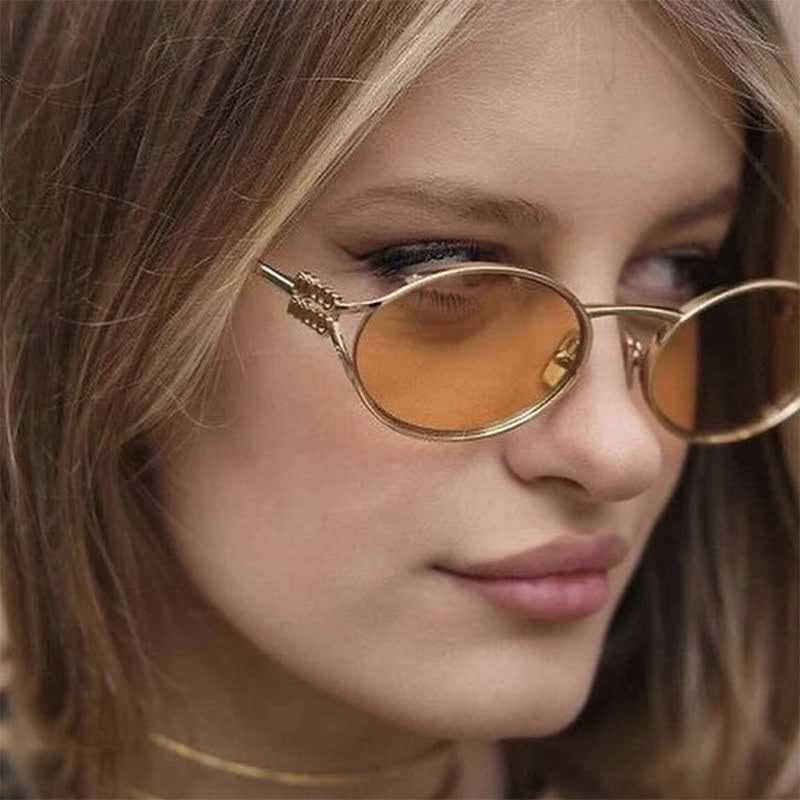 Spykay™ SG60678 Vintage Oval Frame Metal Sunglasses