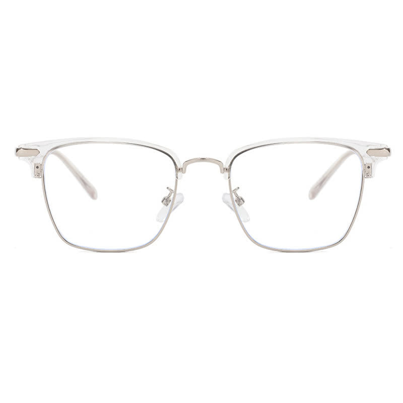 Spykay™ EG26833 Semi-Rimless Retro Square Frame Anti-blue Light Browline Glasses