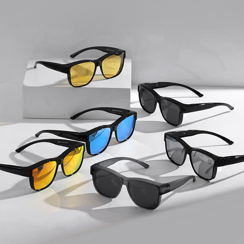 Spykay™ SG61038 Fit Over Glasses Square Frame Polarized Sunglasses