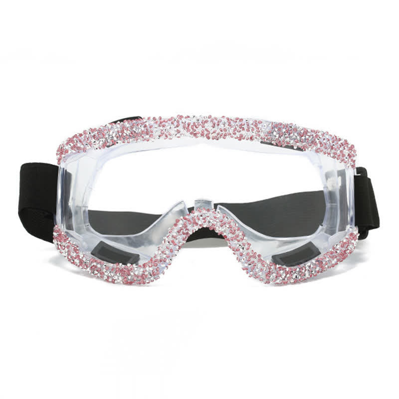 Spykay™ SG61047 Full Rhinestone Decor Unisex Windproof Motorcycle Goggle, Ski Goggles For Outdoor Activities