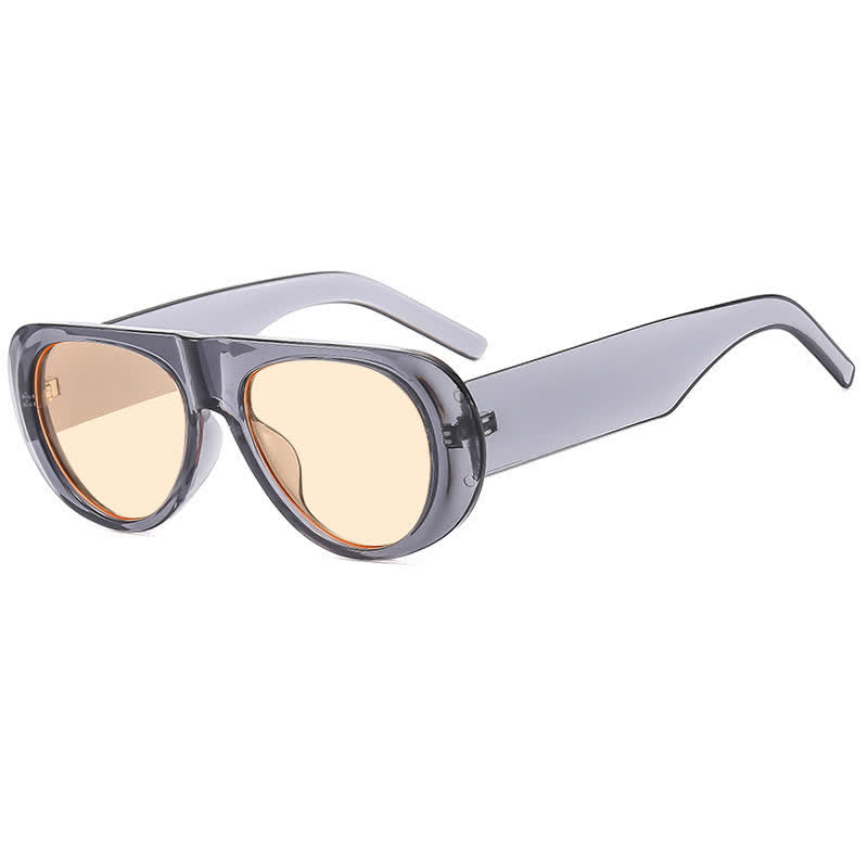 Spykay™ SG60671 Oval Frame Wide Temples Vintage Sunglasses