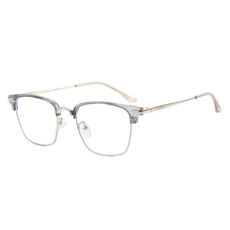 Spykay™ EG26833 Semi-Rimless Retro Square Frame Anti-blue Light Browline Glasses
