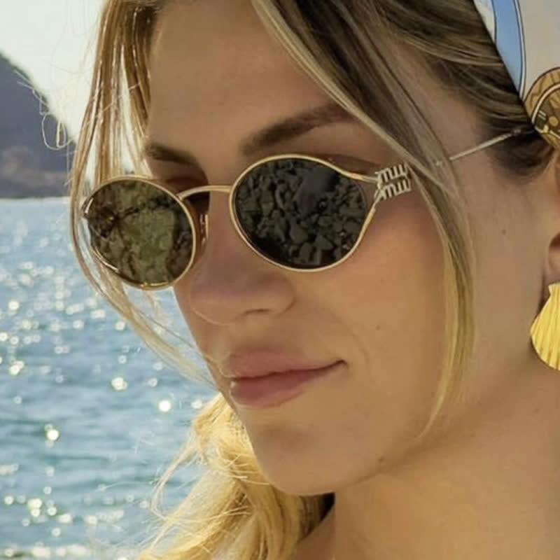 Spykay™ SG60678 Vintage Oval Frame Metal Sunglasses