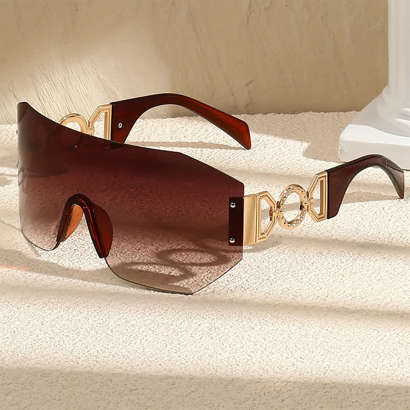Spykay™ SG60863 One-piece Rimless Oversized Tined Sunglasses