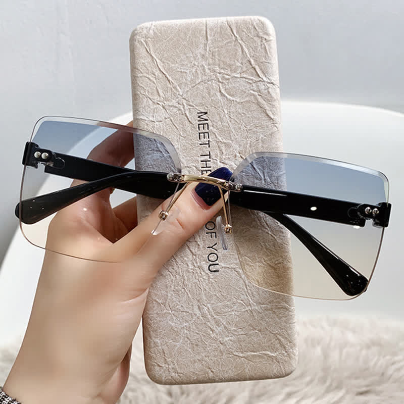 Spykay™ SG61018 Oversized Square Frame Hipster Rimless Sunglasses