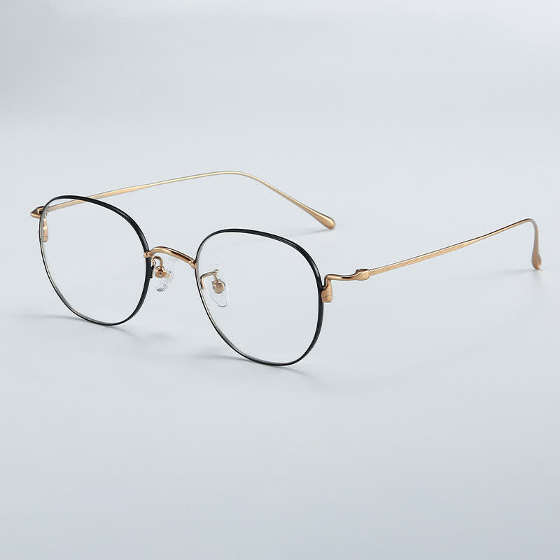 Spykay™ EG26855 Round Titanium Frame Anti-blue Light Simple Glasses