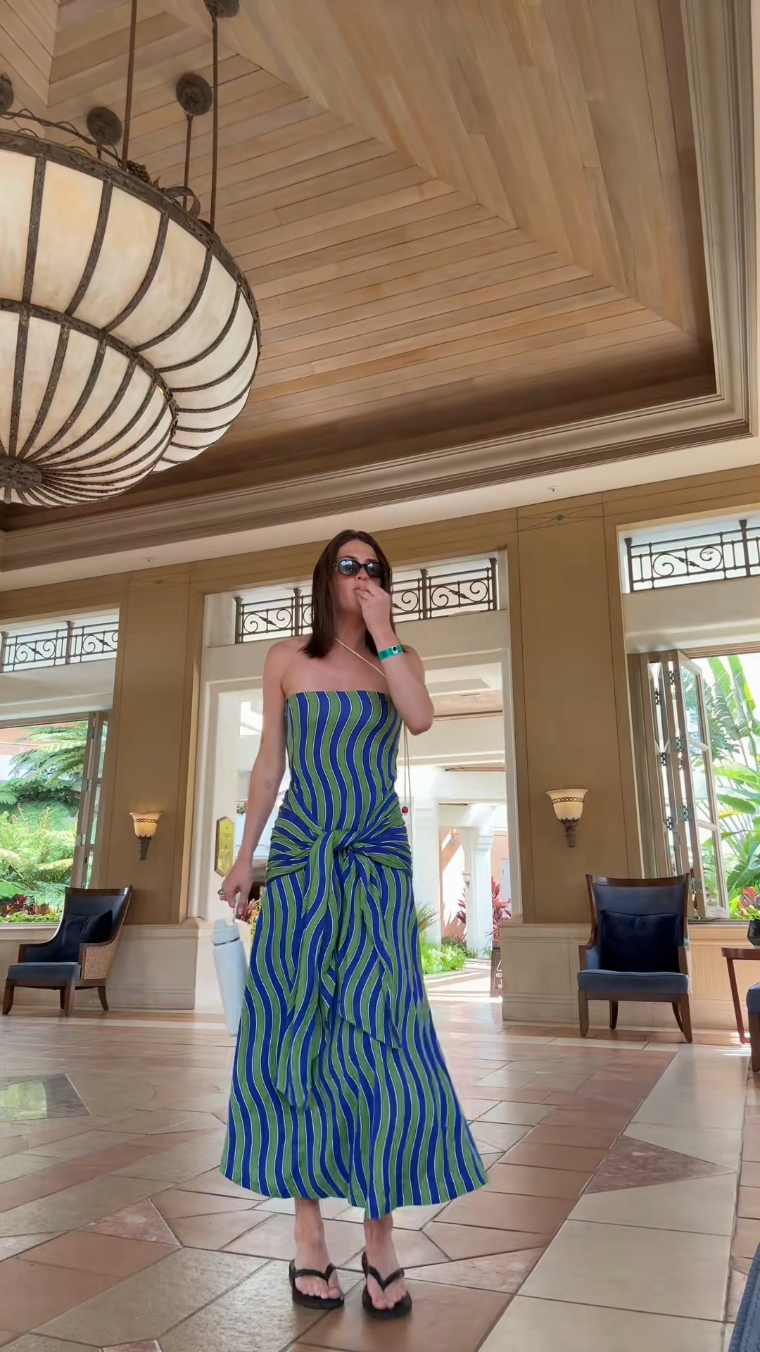 Striped Strapless Maxi Dress