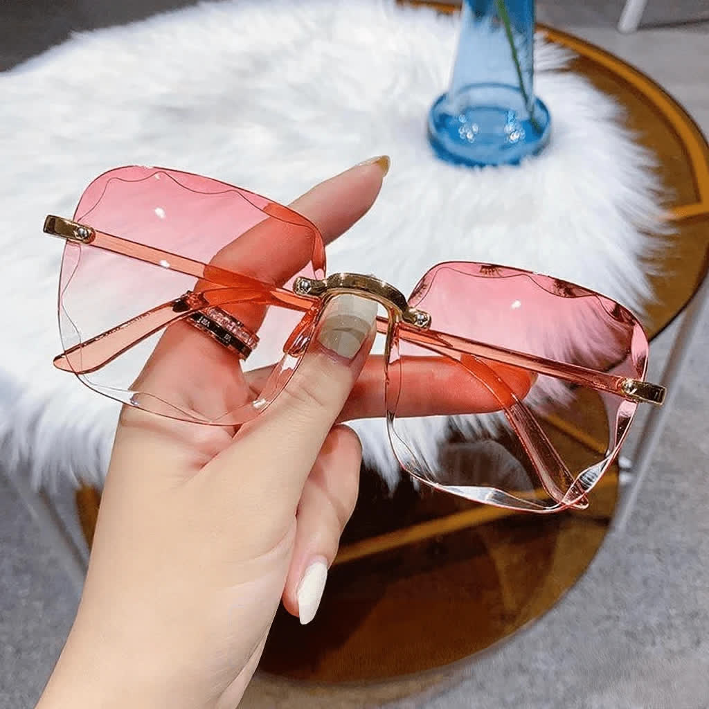 Spykay™ SG61010 Square Frame Oversized Trendy Rimless Sunglasses