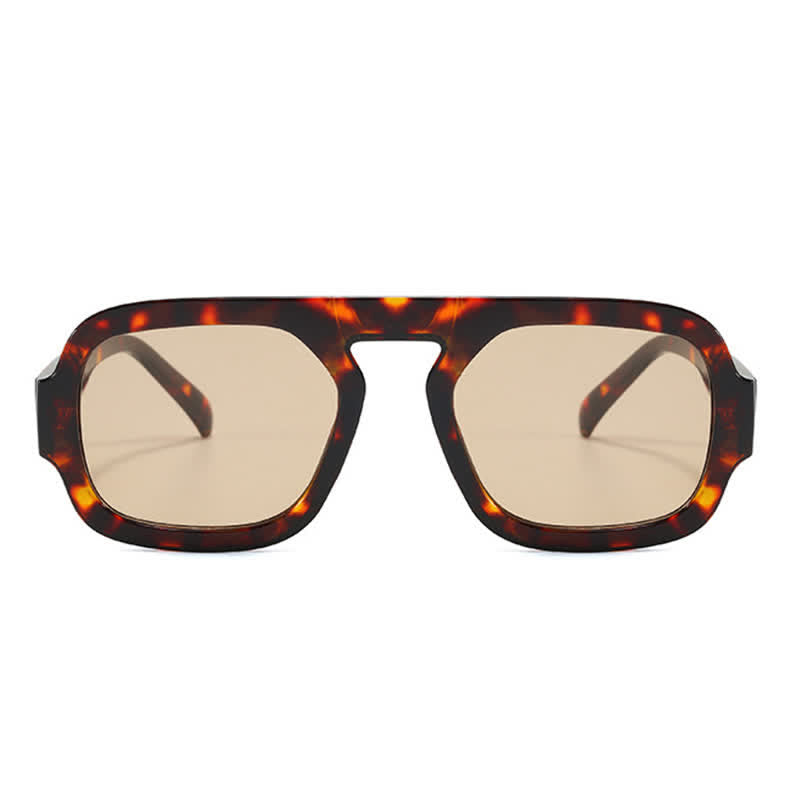 Spykay™ SG60722 Square Frame Leopard Print Cycling Aviator Sunglasses