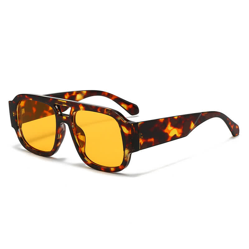 Spykay™ SG61016 Square Frame Double Bridges Classic Thick Sunglasses
