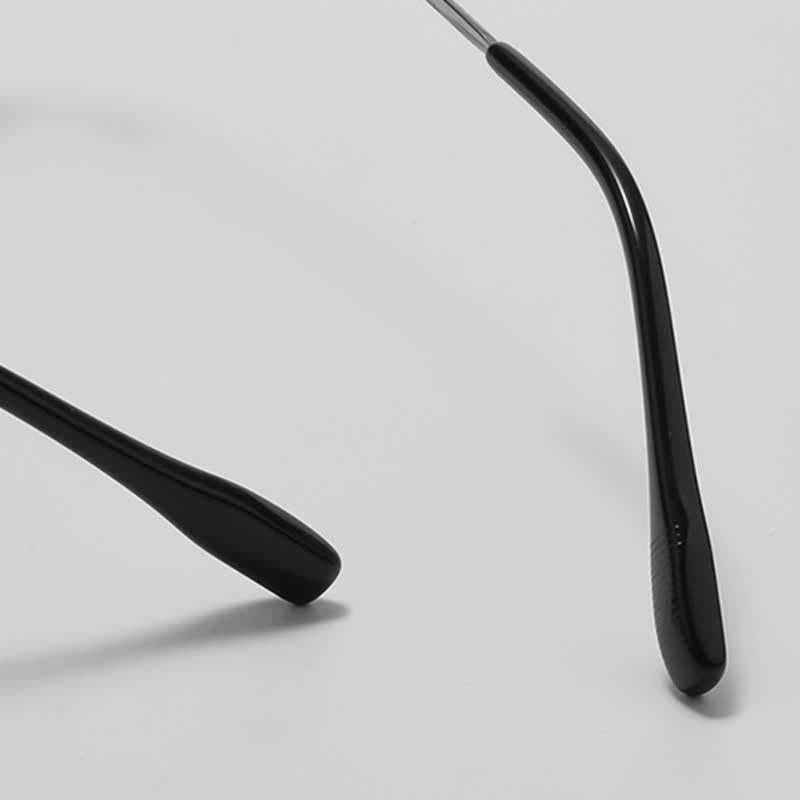 Spykay™ EG26898 Semi-Rimless Anti-blue Light Square Titanium Frame Browline Glasses
