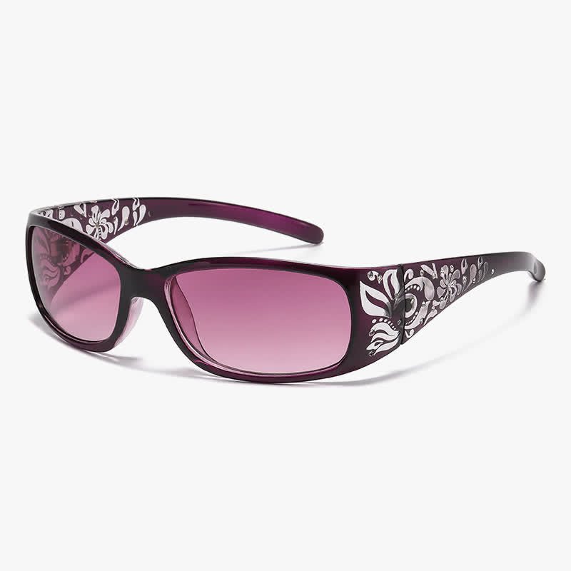 Spykay™ SG60871 Trendy Oval Frame Laser Pattern Rhinestones Decor Sunglasses