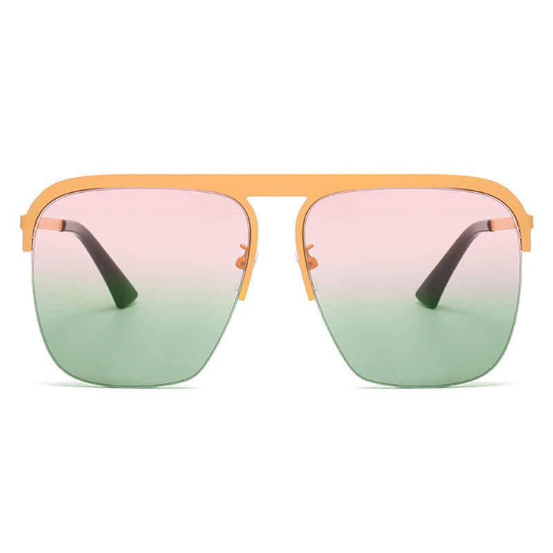 Spykay™ SG60864 Square Frame Semi-Rimless Oversized Sunglasses