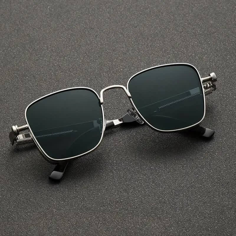 Spykay™ SG61005 Steampunk Square Frame Spring Temples Retro Sunglasses
