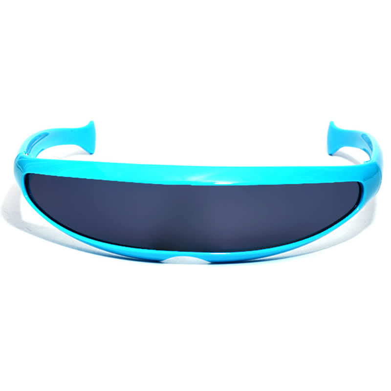 Spykay™ SG61011 One-piece Color Mirror Lens Monolens Cyclops Robotic Futuristic Narrow Y2K Punk Sunglasses