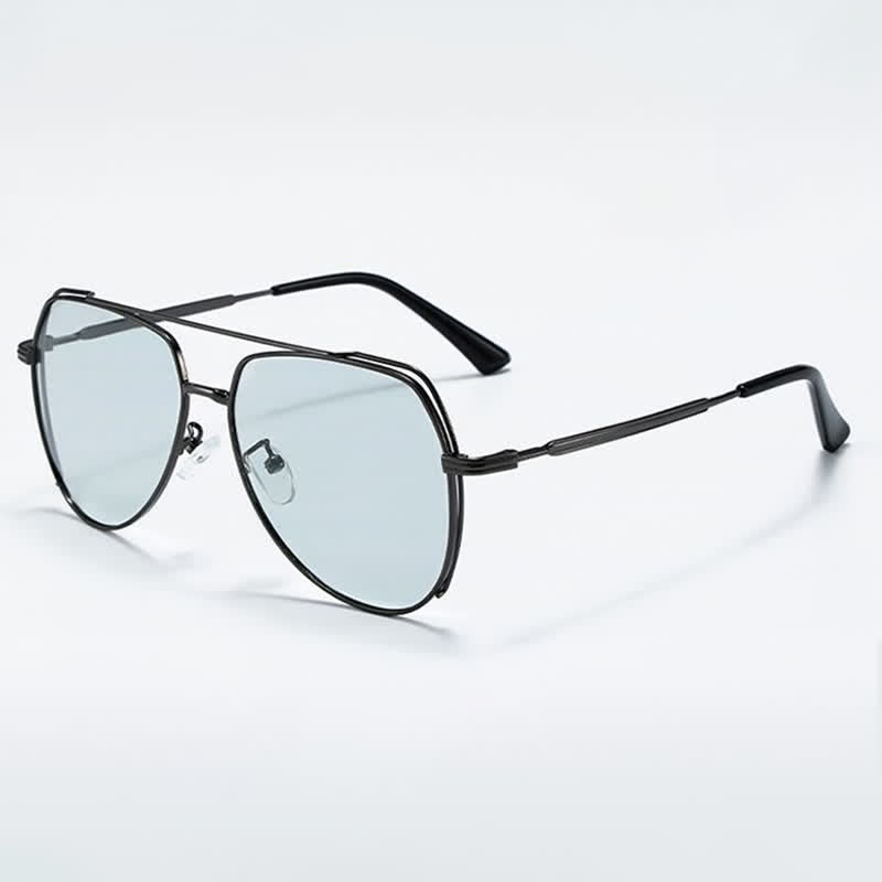 Spykay™ SG60941 Polarized Photochromic Double Bridges Aviator Sunglasses for Driving