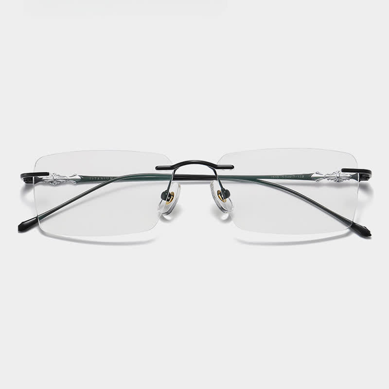Spykay™ EG26918 Unsiex Retro Rectangle Titanium Frame Anti-blue Light Rimless Glasses